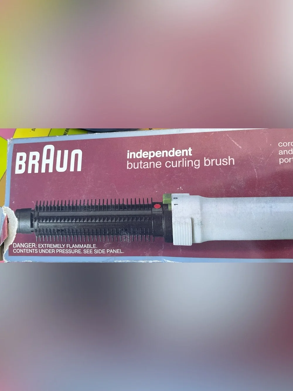 Braun Butane Curling Brush & a Set of Purple Assorted Curlers Curling Rods